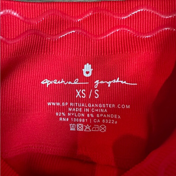 Spiritual Gangster women’s red legging size XS / S sculpt 7/8 length workout - Picture 5 of 6
